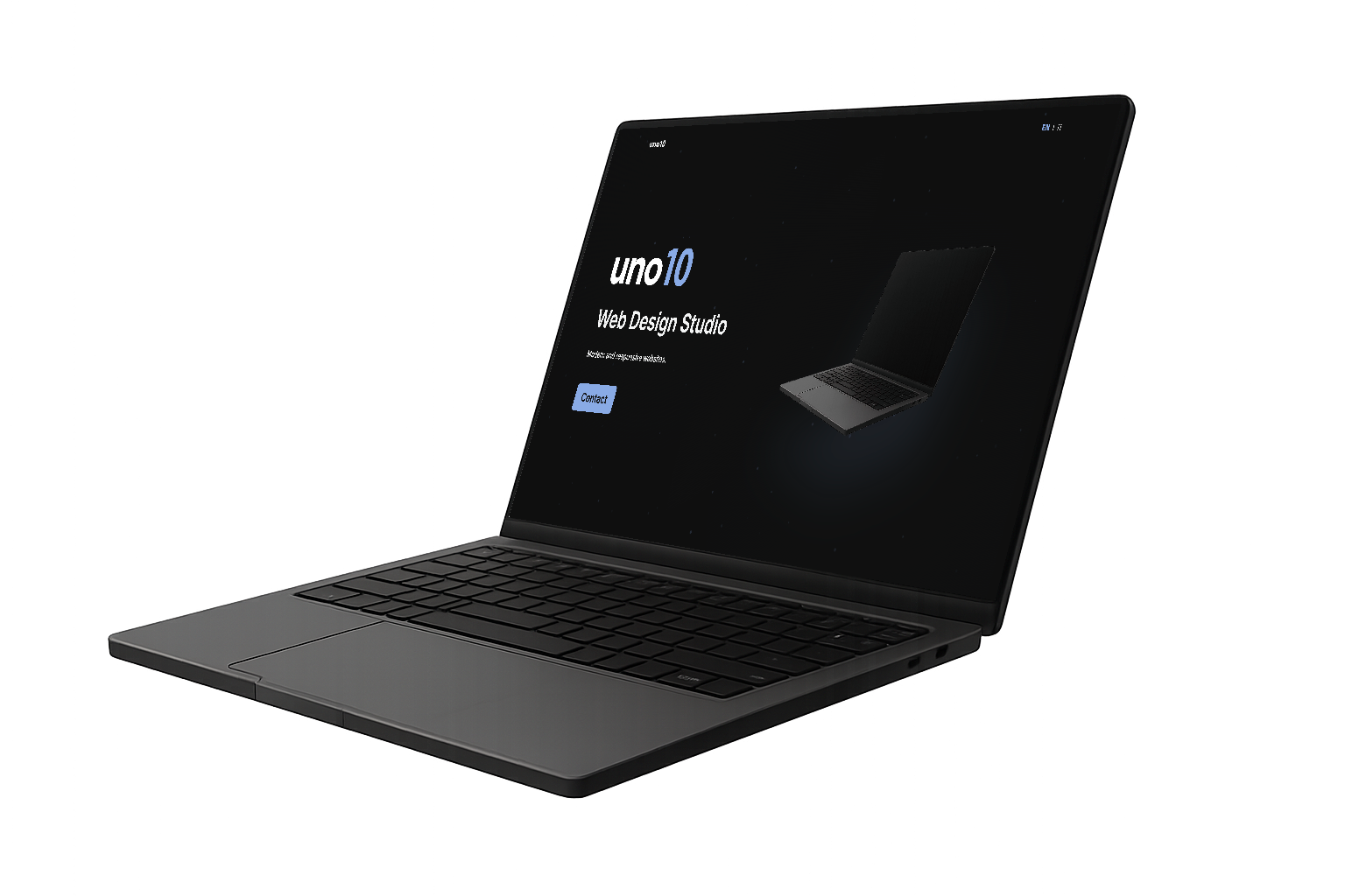 Modern laptop showcasing web design